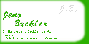 jeno backler business card